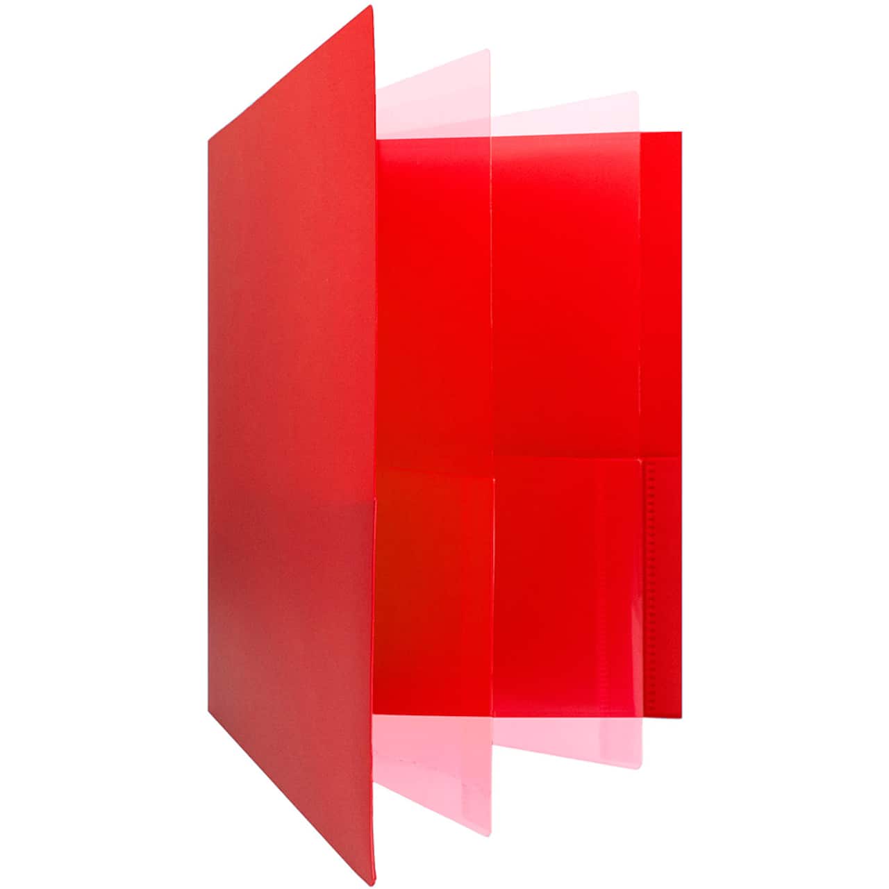 JAM Paper Heavy Duty Plastic 6-Pocket Folder, 2ct.